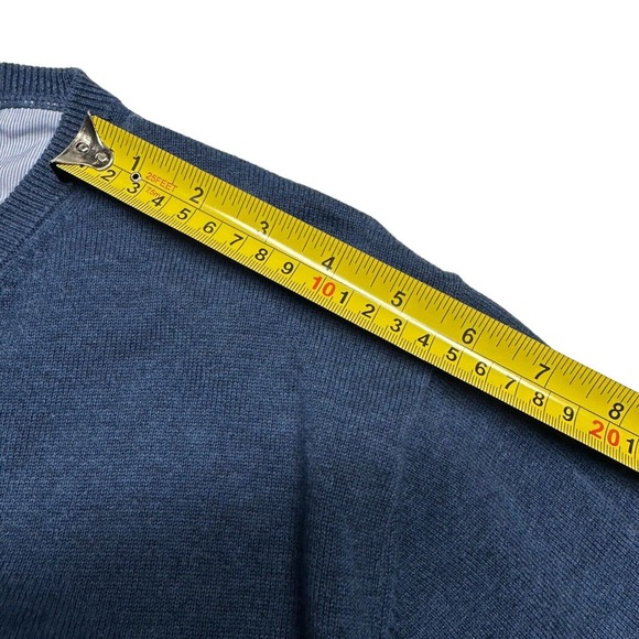 Fynch-Hatton Sweater Men's Size XL Extra-fine Cotton Blue Long Sleeves V Neck - Picture 8 of 10